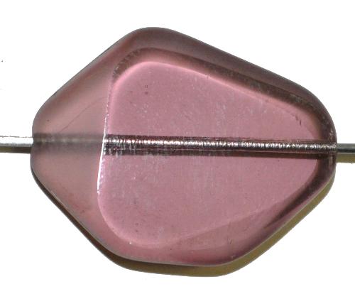 Glasperlen / Table Cut Beads geschliffen 
 frenchviolett transparent Rand mattiert (frostet),
 hergestellt in Gablonz / Tschechien